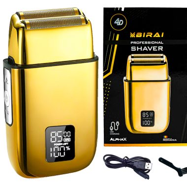 shaver profesional birai alphax gold aparat de ras electric 8500 rpm lame duble